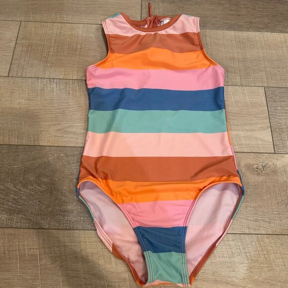 ART CLASS GIRLS COLORFUL STRIPED NWOT ONE PIECE SWIM SUIT XL 14 - Picture 1 of 6